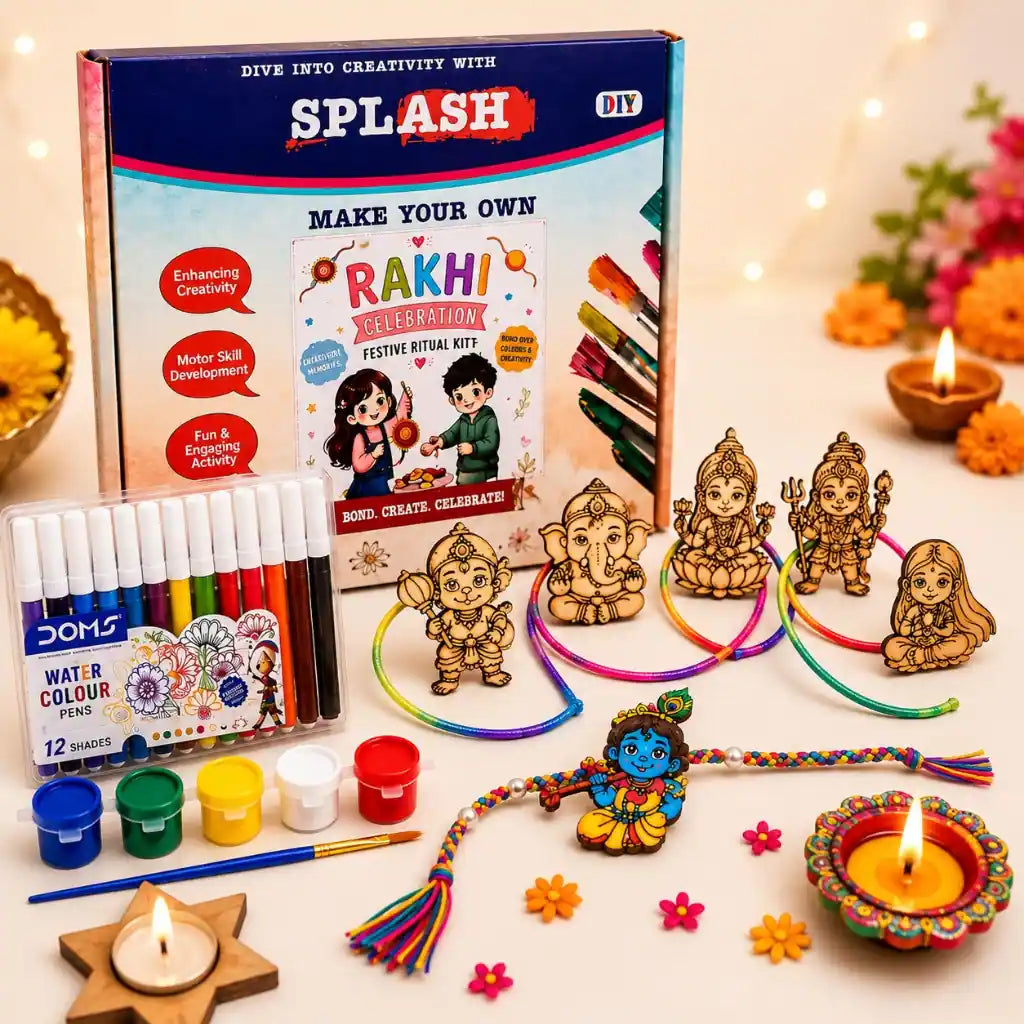 DIY Rakhi Celebration Kit – Paint, Create & Celebrate! Make this Raksha Bandhan extra special with the DIY Rakhi Celebration Kit! 