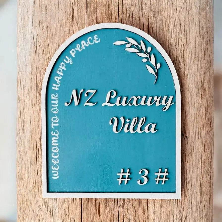 Royale Luxe Nameplate | Handcrafted Personalized Wooden Nameplate for Home Entrance - nameplate