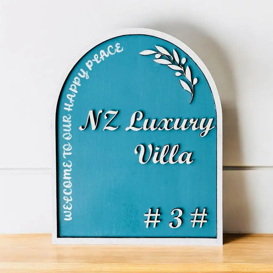 Royale Luxe Nameplate | Handcrafted Personalized Wooden Nameplate for Home Entrance - nameplate