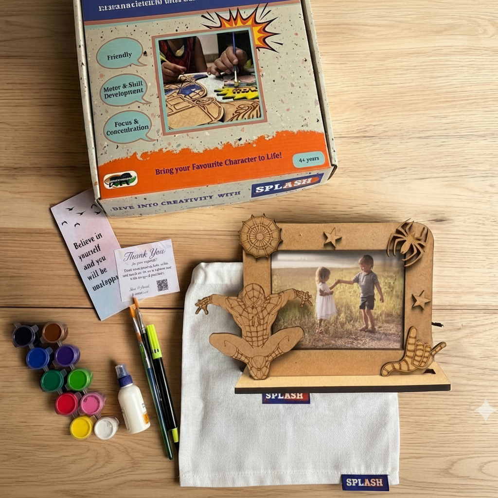 Spiderman DIY Photo Frame Kit for Kids | Paint Your Own Photo Frame | SPLASH DIY by Splash Arts - photoframe