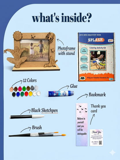 Spiderman DIY Photo Frame Kit for Kids | Paint Your Own Photo Frame | SPLASH DIY by Splash Arts - photoframe