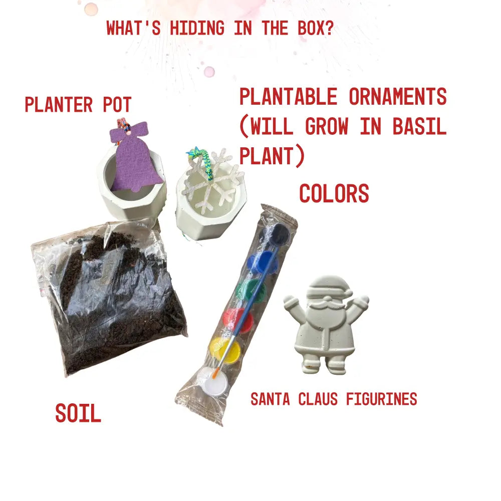 SPLASH DIY Christmas Plantable Ornament & Santa Figurine Coloring Kit - Festival