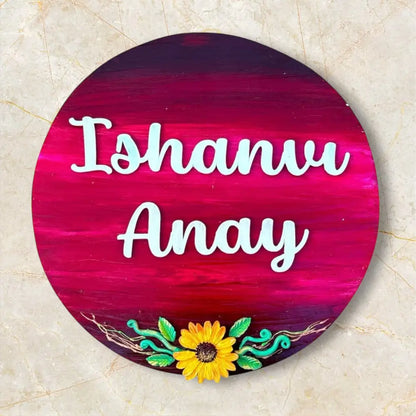 Sunflower Blossom Nameplate - nameplate