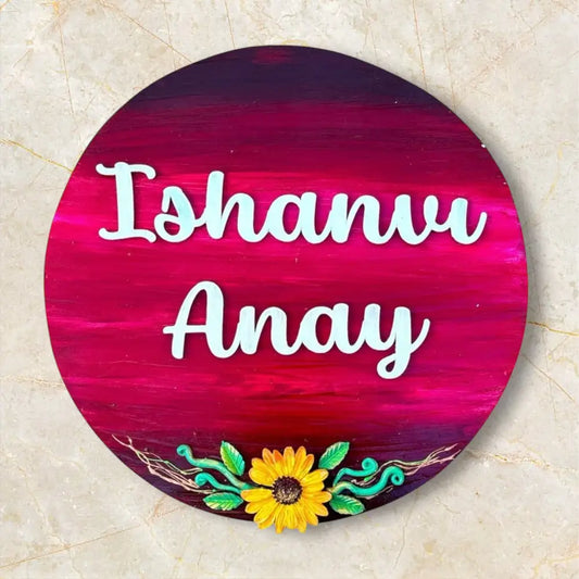 Sunflower Blossom Nameplate - nameplate