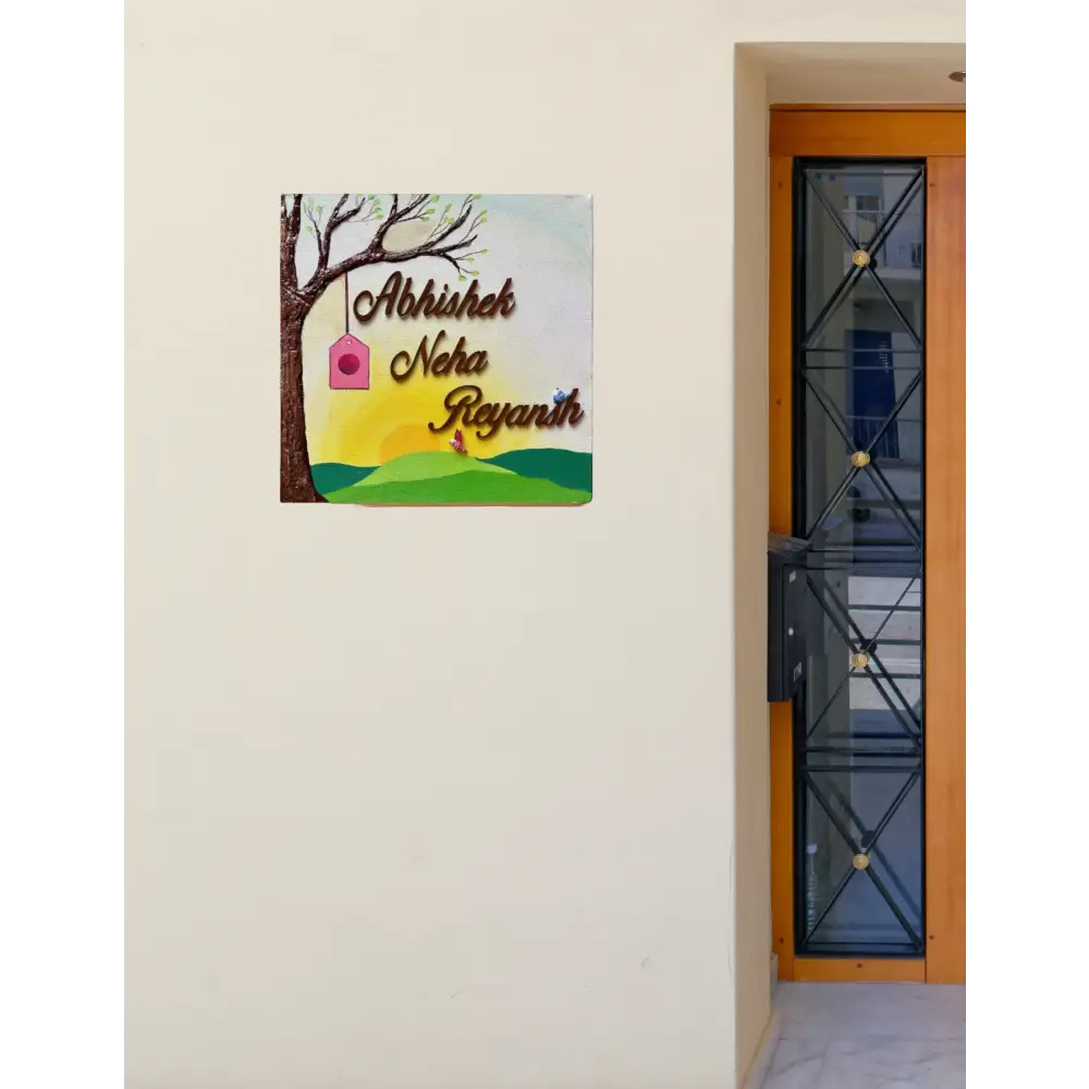 Sunrise Boho Style Nameplate - nameplate