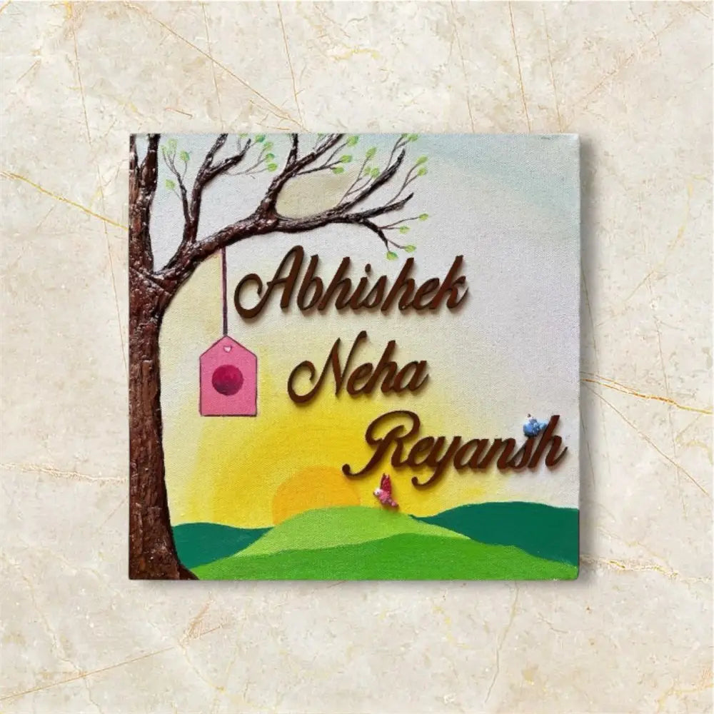 Sunrise Boho Style Nameplate - nameplate