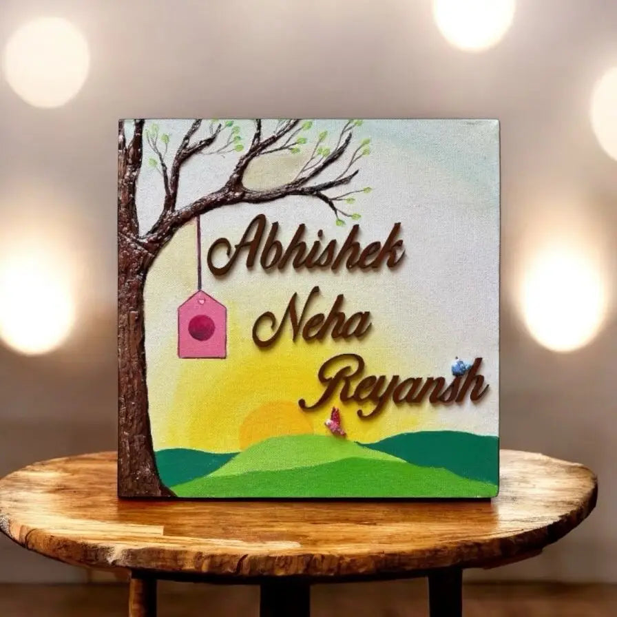 Sunrise Boho Style Nameplate - nameplate
