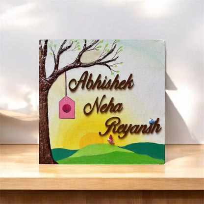 Sunrise Boho Style Nameplate - nameplate