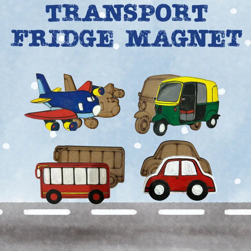 Transport Fridge Magnet DIY Kit |Paint Your Own Fridge Magnet | SPLASH DIY by Splash Arts - Fridge Magnets,returngift