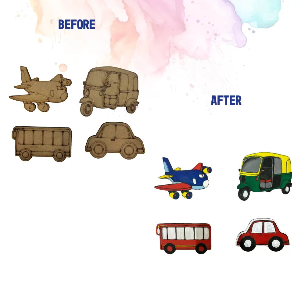 Transport Fridge Magnet DIY Kit |Paint Your Own Fridge Magnet | SPLASH DIY by Splash Arts - Fridge Magnets,returngift