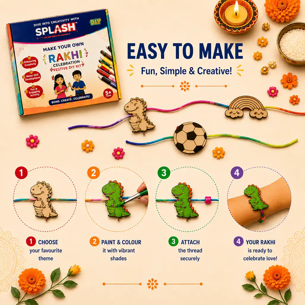 Rakhi DIY Kit | Little Hand Rakhi DIY Kit I Paint Your Own Rakhi Kit | SplashArts