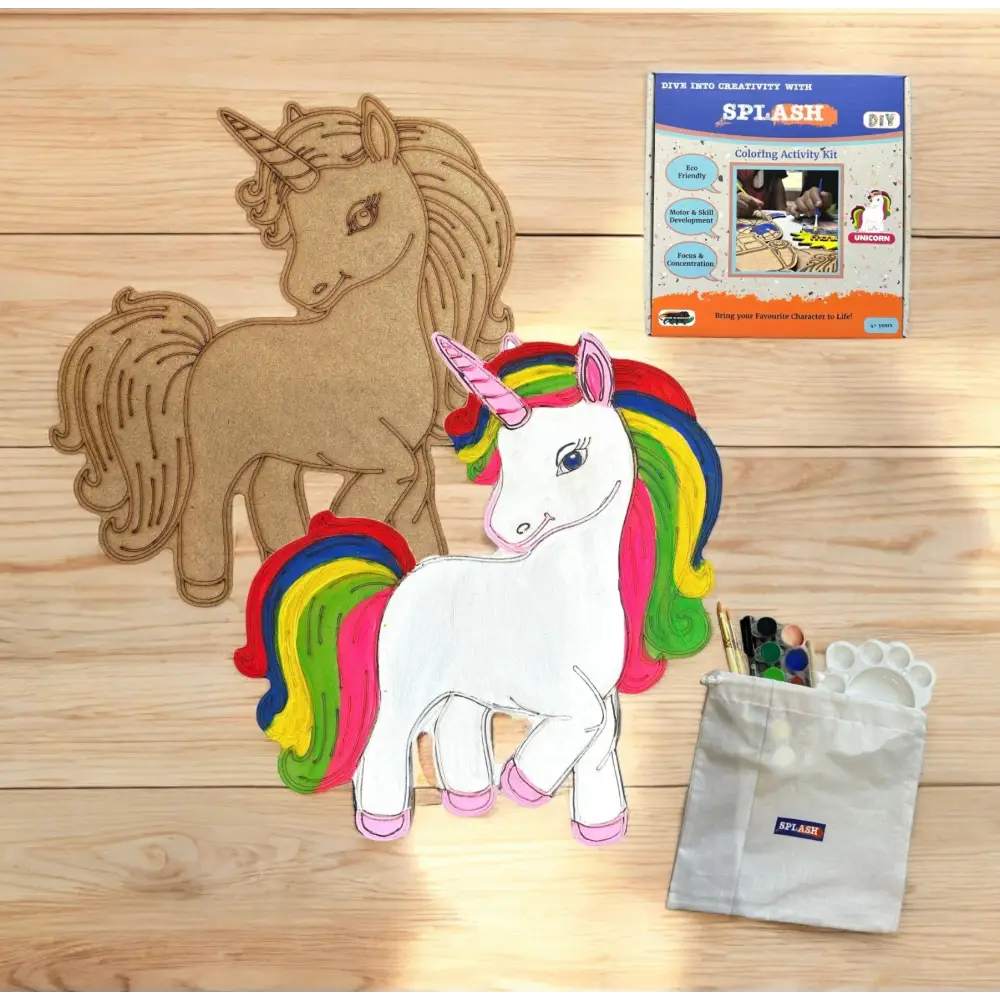 Unicorn DIY Kit | Paint Your Own Wooden Craft for Kids | SPLASH DIY by Splash Arts
