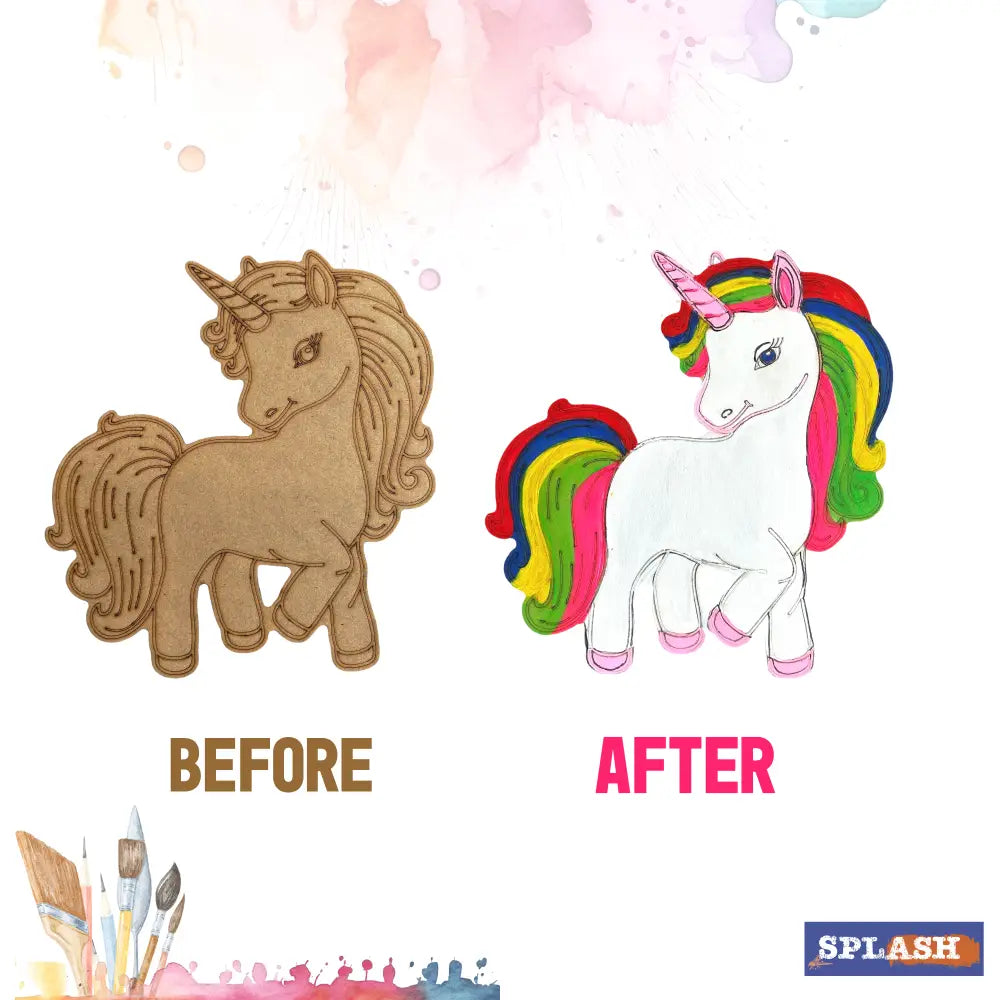 Unicorn DIY Kit | Paint Your Own Wooden Craft for Kids | SPLASH DIY by Splash Arts