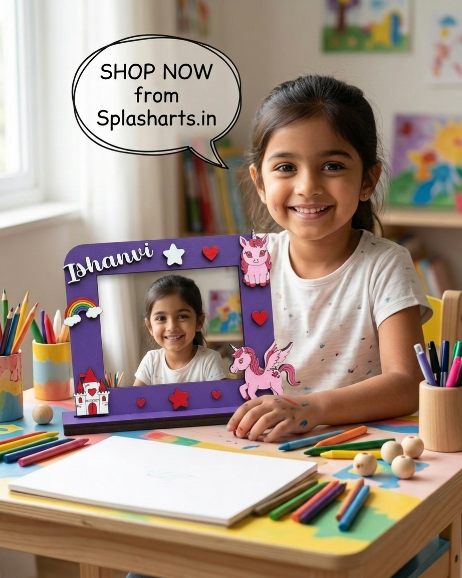 Unicorn DIY Photo Frame Kit for Kids | Paint Your Own Photo Frame | SPLASH DIY by Splash Arts - photoframe