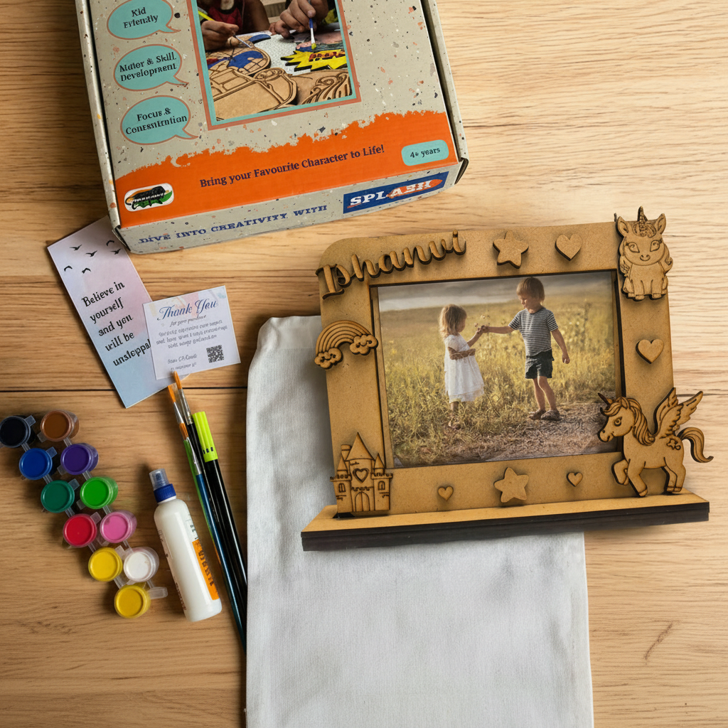 Unicorn DIY Photo Frame Kit for Kids | Paint Your Own Photo Frame | SPLASH DIY by Splash Arts - photoframe
