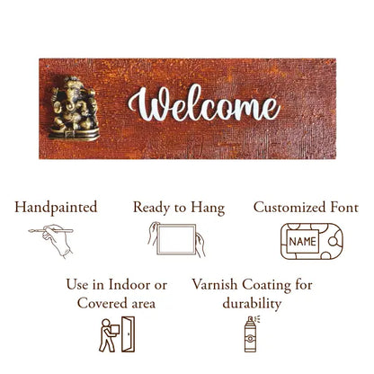 Welcome Ganesha Nameplate - nameplate