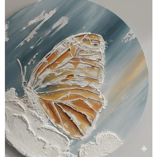 Wings of Dawn – Textured Butterfly Art (Original) - paintings