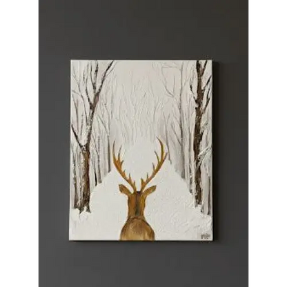 Winter Majesty – The Lone Stag (Original) - paintings