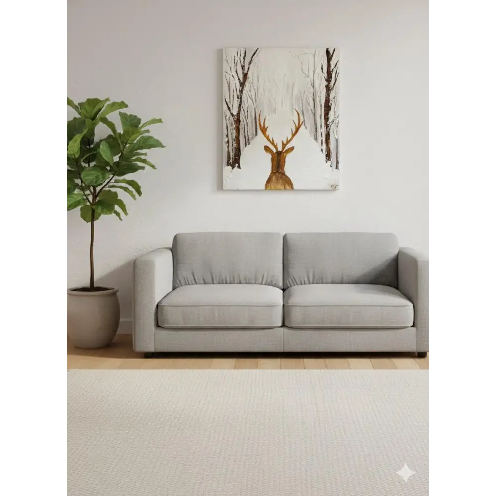 Winter Majesty – The Lone Stag (Original) - paintings
